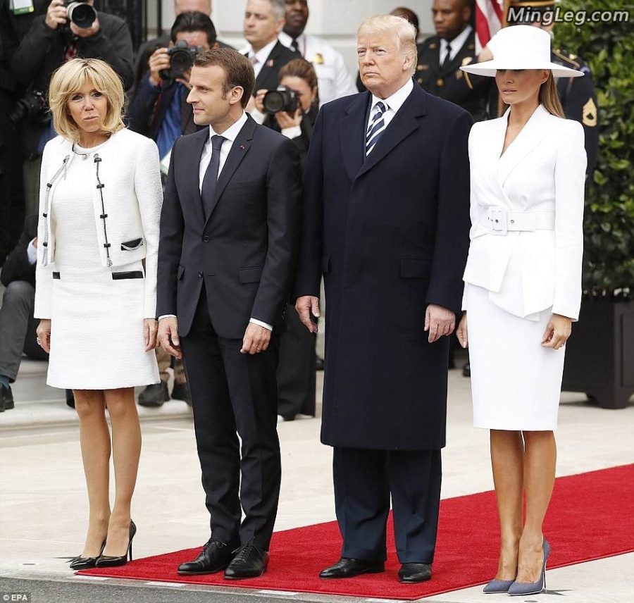 美国总统老婆Melania Trump法国总统老婆Brigitte Macron（第7张/共14张）