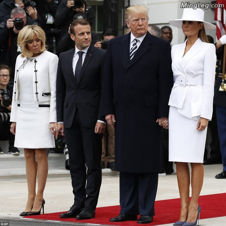 美国总统老婆Melania Trump法国总统老婆Brigitte Macron（第8张/共14张）