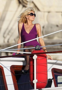 Paris Hilton Models On A Paris Boat Trip With Malaysian millionaire Taek Jho Low!