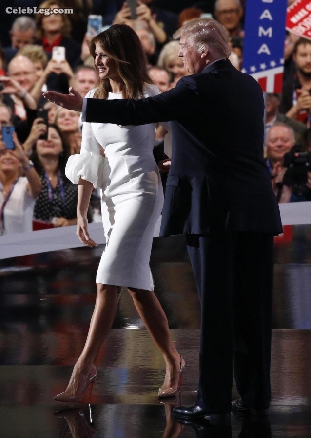 Melania Trump穿细高跟鞋帮助老公竞选总统（第7张/共20张）