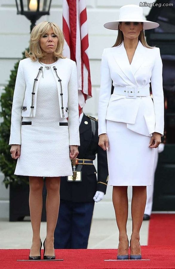 美国总统老婆Melania Trump法国总统老婆Brigitte Macron（第1张/共14张）