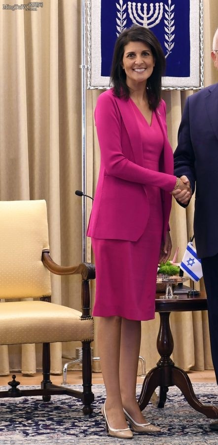 美国常驻联合国代表Nikki Haley高跟职业装（第1张/共6张）